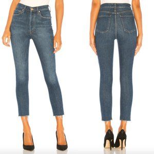 AGOLDE medium wash Nico high rise slim crop jeans